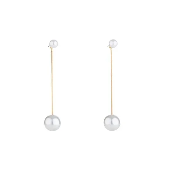 S925 Shell Pearl Long Earrings - Picture 2 of 11